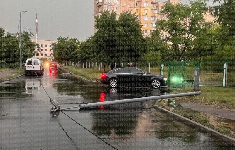Київ накрила негода: вітер валить дерева